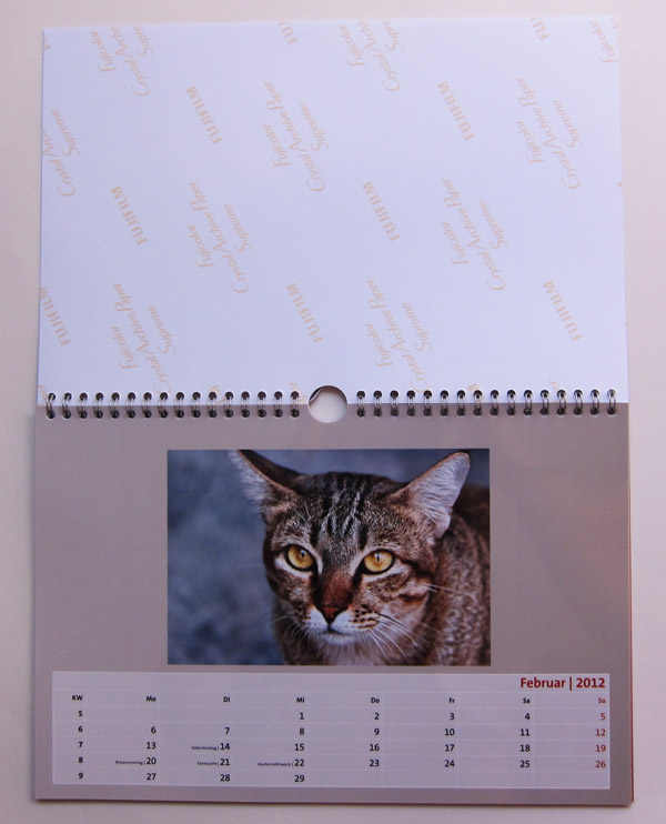 Der Fotokalender in A4 Querformat auf Premium Fotopapier von Artido